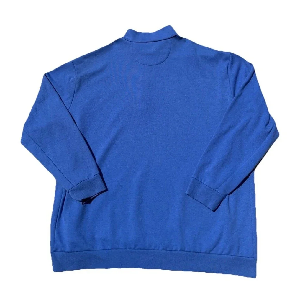Polo Ralph Lauren Double Knit 1/4 Snap Sweatshirt Men's 4LT Blue Navy Pony Logo